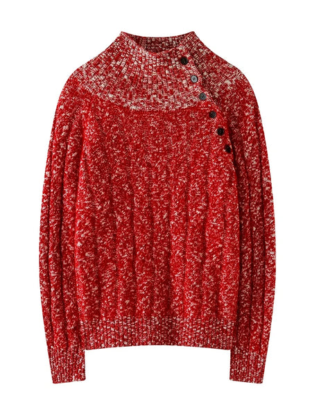 Vintage Fluffy Cable Knit 100% Cashmere Oversized Harsh Winter Pullover Sweater