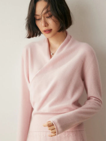 Elegant Vintage 100% Cashmere Cris Cross Pullover Sweater - Wigging It Etc