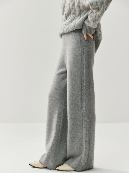 Chic Ultra Plush+Thick 100% Cashmere Palazzo Winter Pants