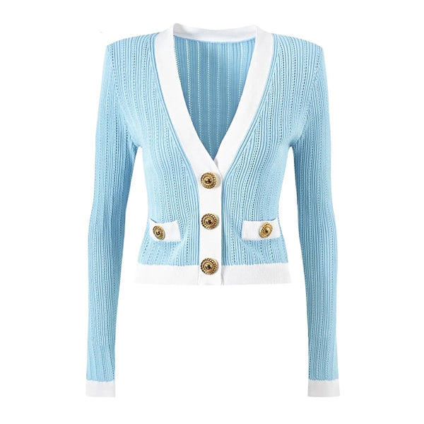 Classic French Single-Breasted Bolero Knit Jacket