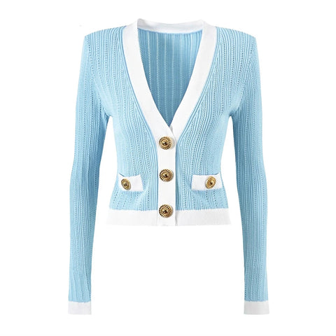 Classic French Single-Breasted Bolero Knit Jacket