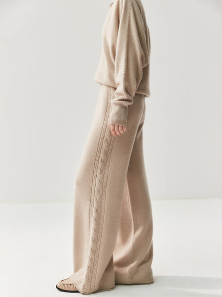 Chic Ultra Plush+Thick 100% Cashmere Palazzo Winter Pants