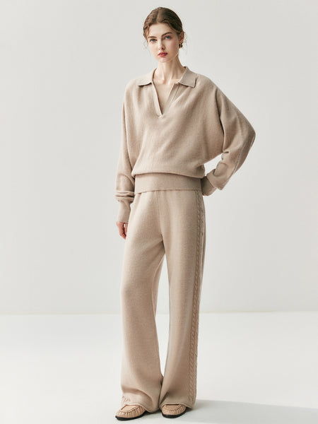 Chic Ultra Plush+Thick 100% Cashmere Palazzo Winter Pants