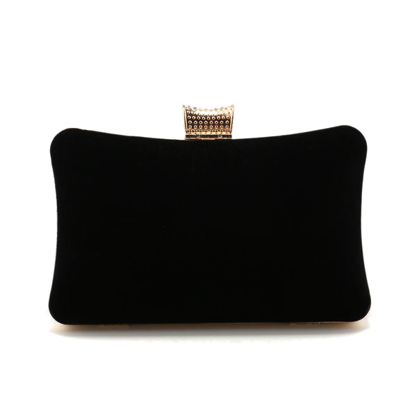 Chic Vintage Rhinestone Adorned Velvet Party Clutch Shoulder Bag