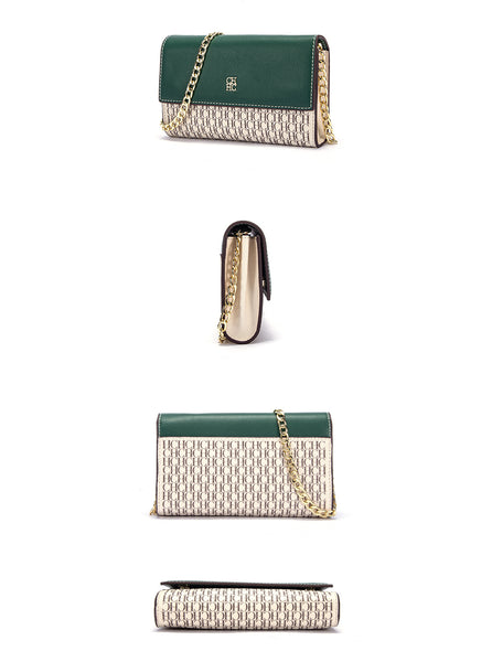 Sleek Versatile Two-Tone Envelope -Shaped Shoulder Bag