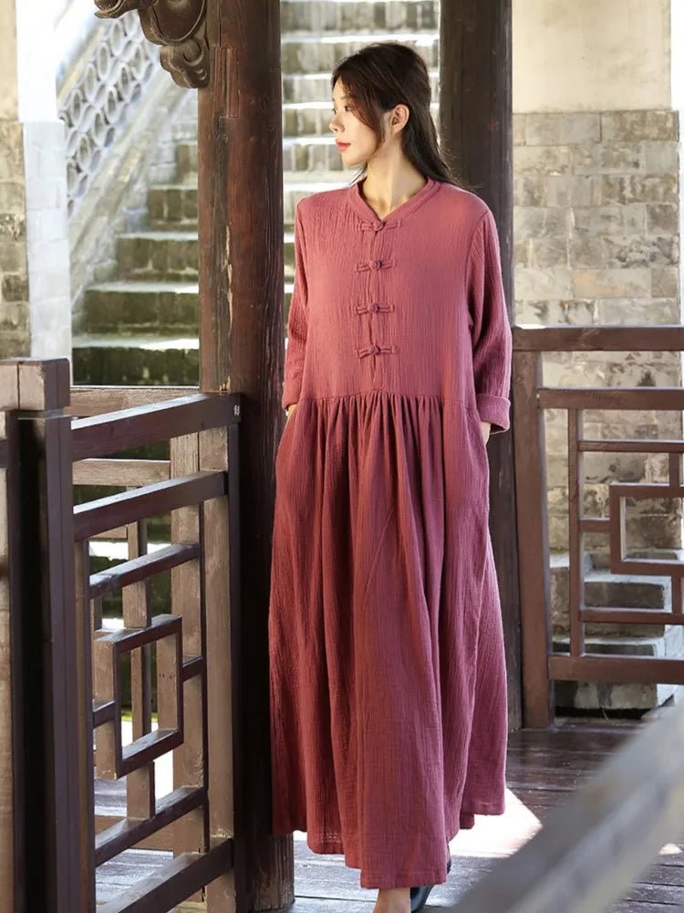 Ultra Comfy Retro 100% Muslin A - Line MAXI Dress - Wigging It Etc