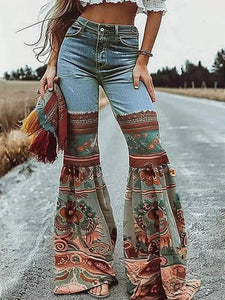 Sexy High Waisted Split - Joint Flared Bottom Skinny Jeans - Wigging It Etc