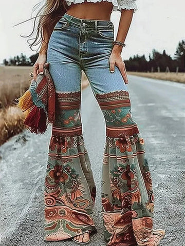 Sexy High Waisted Split - Joint Flared Bottom Skinny Jeans - Wigging It Etc