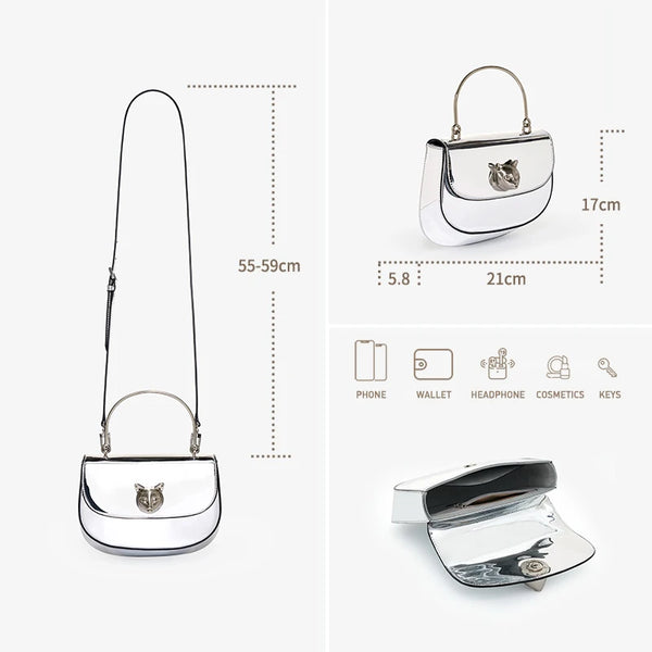 Stylish Minimalist 100% Leather Italian MINI Shoulder Crossbody Bag