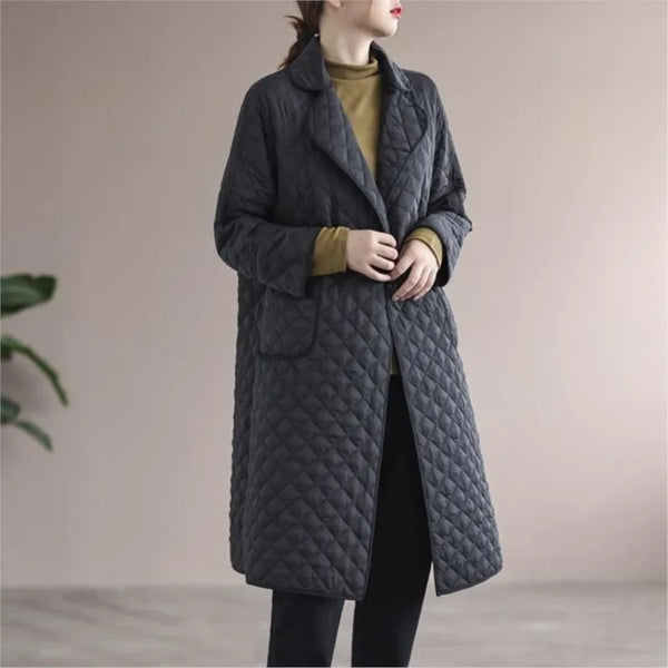 Timeless Classic Quilted  100% Pure Cotton MIDI Coat