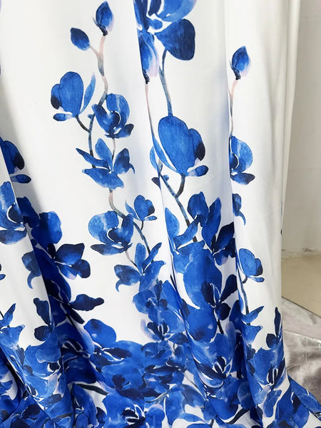 Elegant Vintage Cotton Blend A-Line MAXI Halter Dress