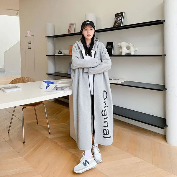 Super Warm + Thick MAXI Ankle-Length Hooded Sweatshirt