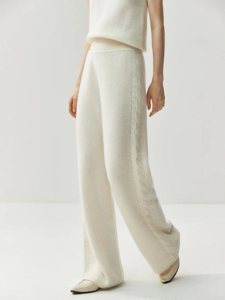 Chic Ultra Plush+Thick 100% Cashmere Palazzo Winter Pants
