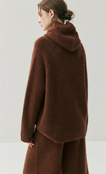 3 Piece 100% Cashmere British Minimalist Sweater+Palazzo Pants+Hat Set