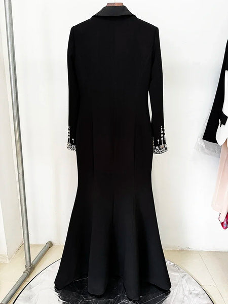 Timeless  High Society Cotton Blend Notched  Mermaid MAXI Gown