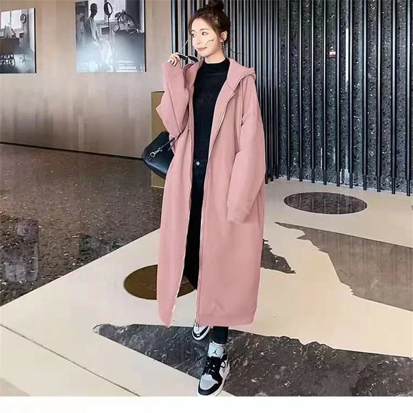 Super Warm + Thick MAXI Ankle-Length Hooded Sweatshirt