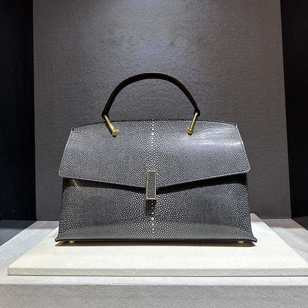 Embossed Vintage Luxury 100% Cowhide Leather Handbag