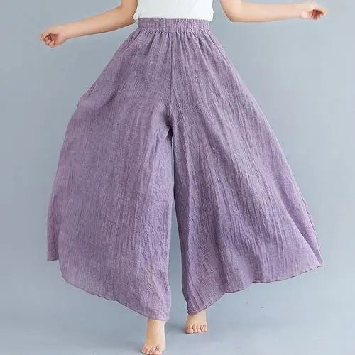 Vintage Double Wide Super Comfy Cotton Linen Blend Palazzo Pants - Wigging It Etc