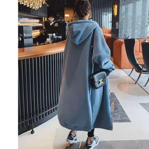 Super Warm + Thick MAXI Ankle-Length Hooded Sweatshirt