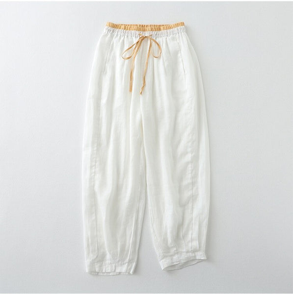 Retro Comfy Cotton Linen Patchwork Harem Pants