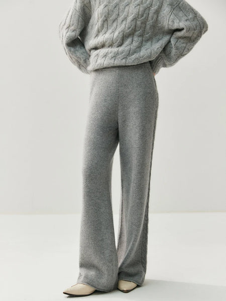 Chic Ultra Plush+Thick 100% Cashmere Palazzo Winter Pants