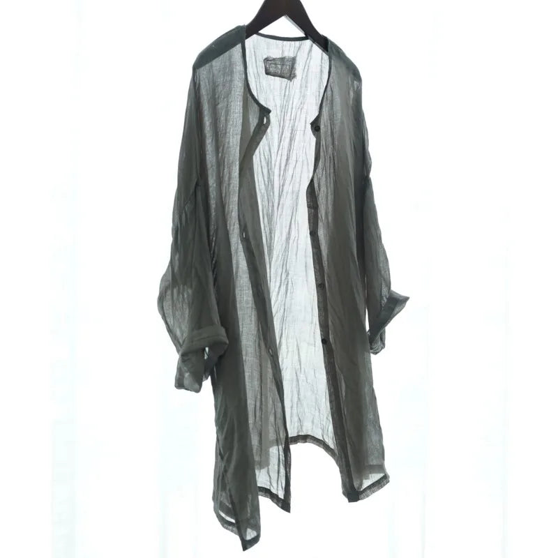 Chic Pre Wrinkled Breathable Hypoallergenic 100% Ramie MIDI Tunic
