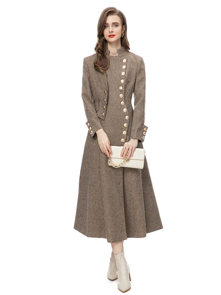 Elegant A-Line Cotton Blend Single Breasted MIDI Winter Trenchcoat