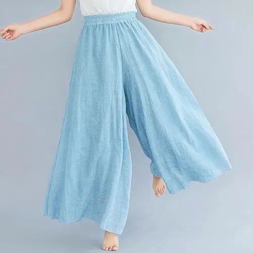 Vintage Double Wide Super Comfy Cotton Linen Blend Palazzo Pants - Wigging It Etc