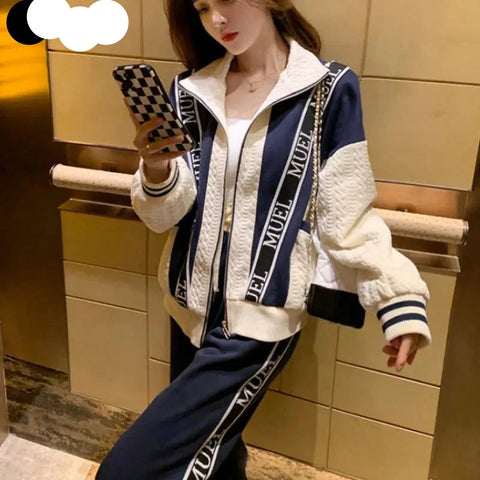 2-Piece Casual Roomy + Comfy Retro Tracksuit Set