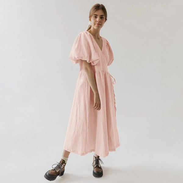 Vintage 100% Cotton Muslin Crepe Gauze Maxi Dress - Wigging It Etc