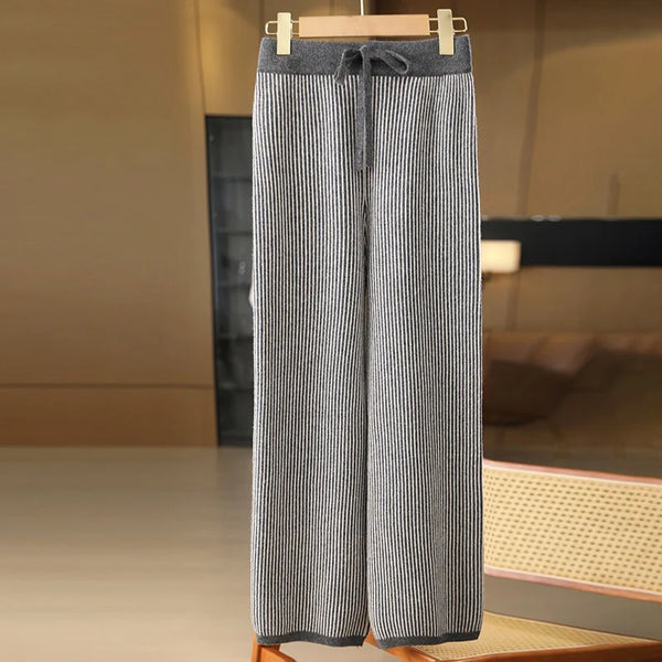 100% Merino Wool Thick+Soft Knit Winter Palazzo pants