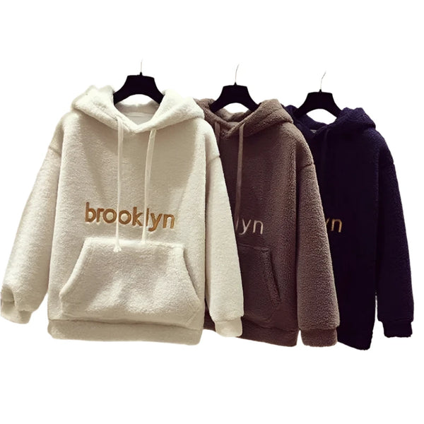 Plush + Warm 2-Piece Cotton Blend BROOKLYN Hoodie & Sweatpants Set 