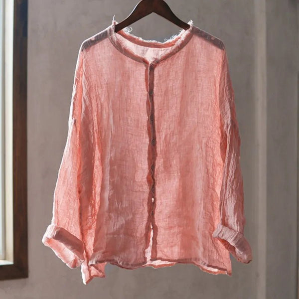 100% Linen Breathable Cooling Long Sleeved Shirt - Wigging It Etc