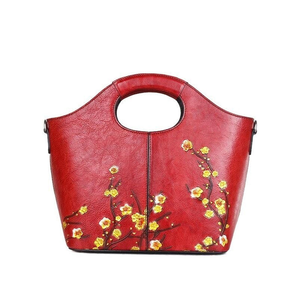 Vintage Hand Painted Genuine Leather Handbag