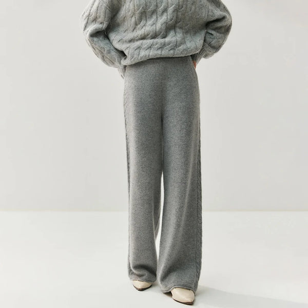 Chic Ultra Plush+Thick 100% Cashmere Palazzo Winter Pants