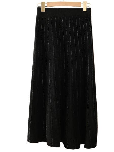 Silk Pleated 100% Merino Wool Winter MIDI Skirt