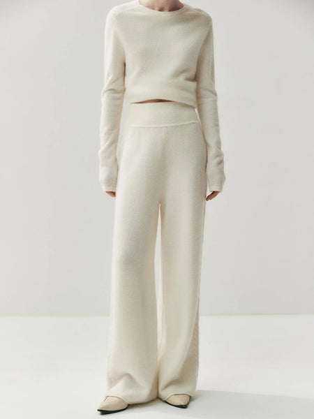 Chic Ultra Plush+Thick 100% Cashmere Palazzo Winter Pants