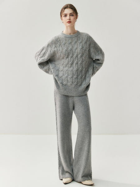 Chic Ultra Plush+Thick 100% Cashmere Palazzo Winter Pants