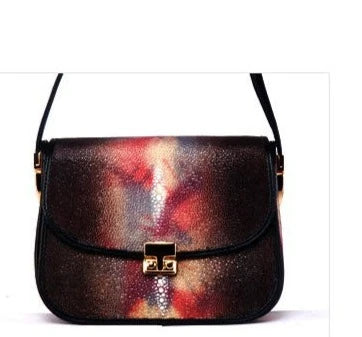 Exquisite Upscale 100% Stingray Skin Pearl Shoulder +Crossbody Bag