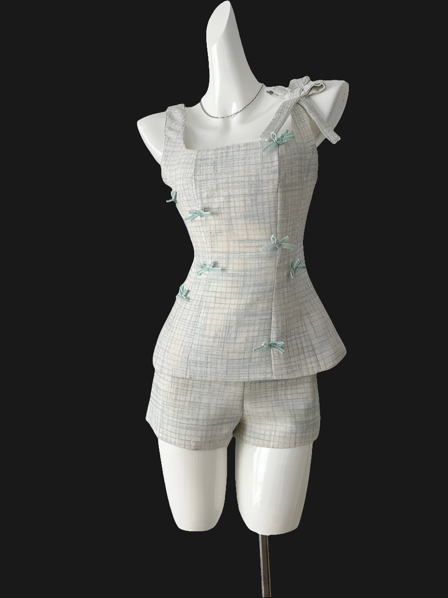 Dainty Fragrant 2 Piece Tweed  Summer Short Set