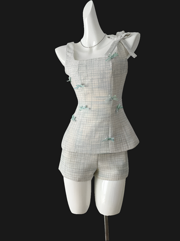 Dainty Fragrant 2 Piece Tweed  Summer Short Set