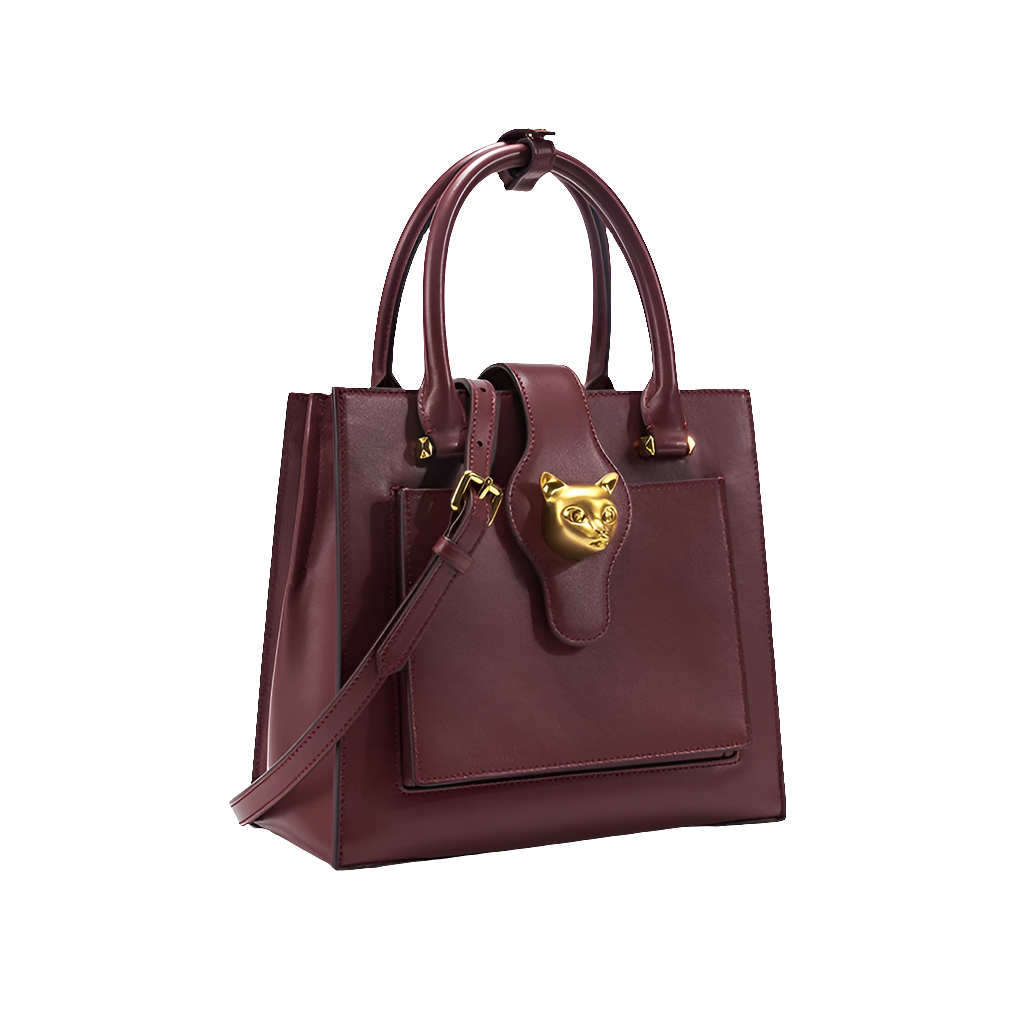 Upscale 100% Genuine Leather Large Multi-Compartment Handheld Crossbody Bag