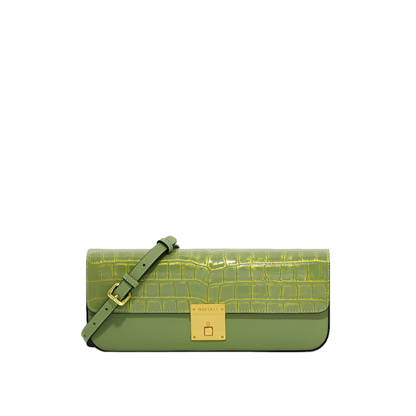 100% Genuine Leather Cosmo Evening Clutch+Shoulder Bag