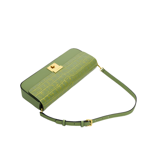 100% Genuine Leather Cosmo Evening Clutch+Shoulder Bag