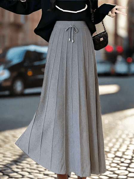 Warm + Flirty Cashmere Blend A - Line Flared MAXI Skirt - Wigging It Etc