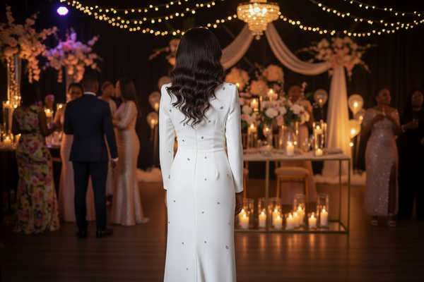 Vintage Regal Rhinestone Embellished Cotton MAXI Party Gown