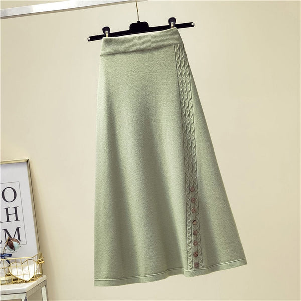 Casual Thick Warm And Comfy MIDI Winter Skirt