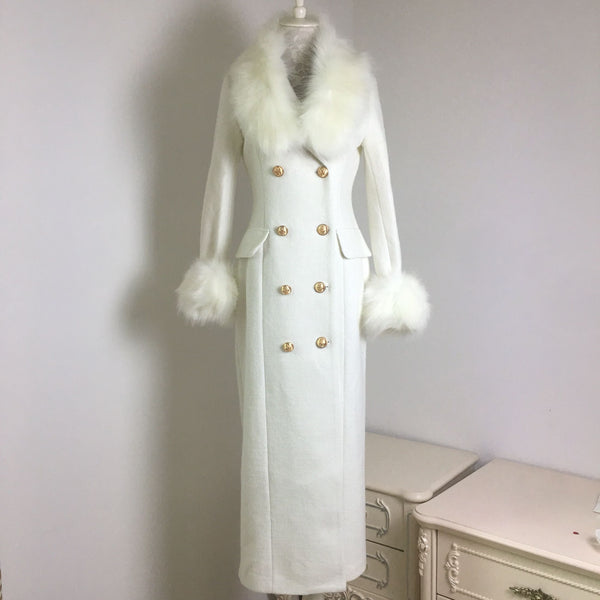 High Fashion Cashmere MIDI Winter Coat Dress