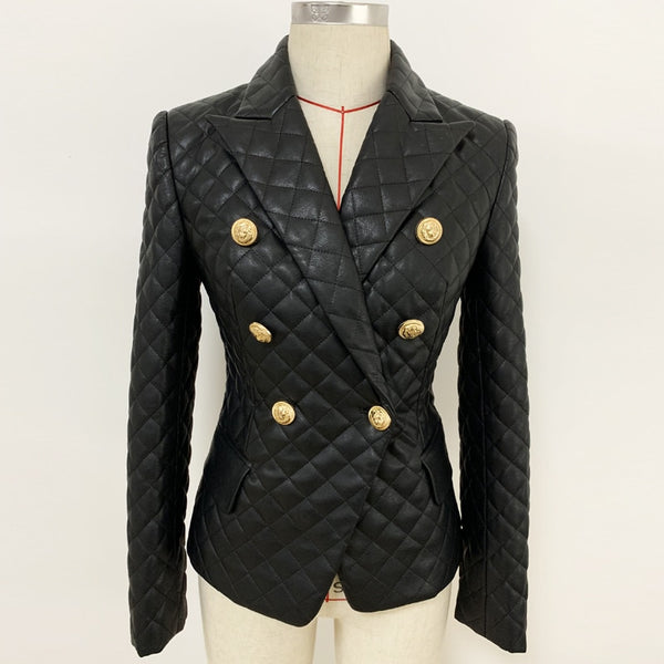 Synthetic Leather Blazer