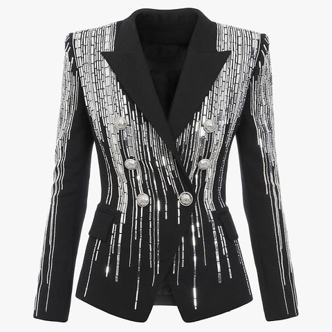 Exquisite, Luxurious Beaded Double Breasted Blazer